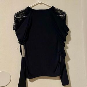 Calligraphy black blouse